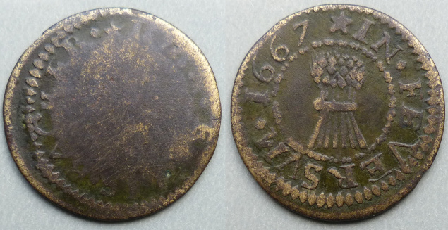 Faversham, John Ellis 1667 halfpenny